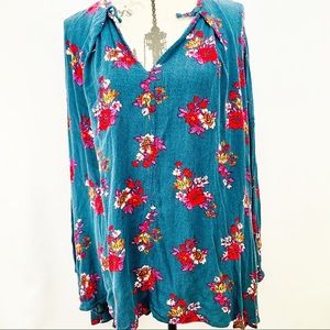 EUC Free People Oversized  Floral Top blouse tunic